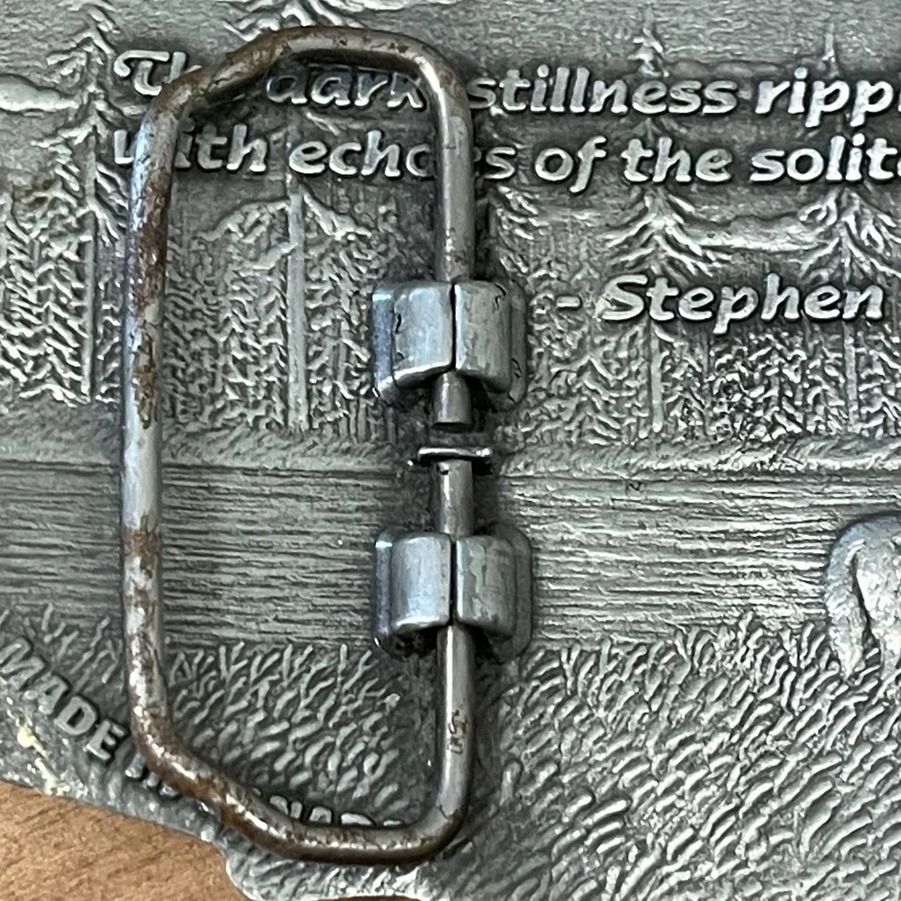 VTG Century  Wolf‎ Scenery Belt Buckle Yucon Canada Stephen Duchene Quote